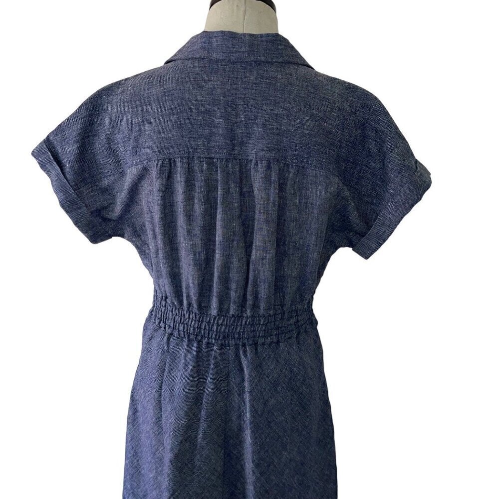 Amy Kuschel Womens Shirt Dress Size Small Blue Midi Button Down Collared - Picture 5 of 10